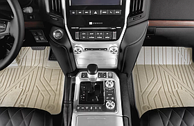 Коврики KVEST 3D для салона Toyota Land Cruiser 200 рестайлинг 2015-2020 Бежевый, серый кант