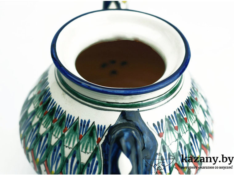 Чайник узбекский керамический. Риштан. 1 литр - фото 3 - id-p132556043
