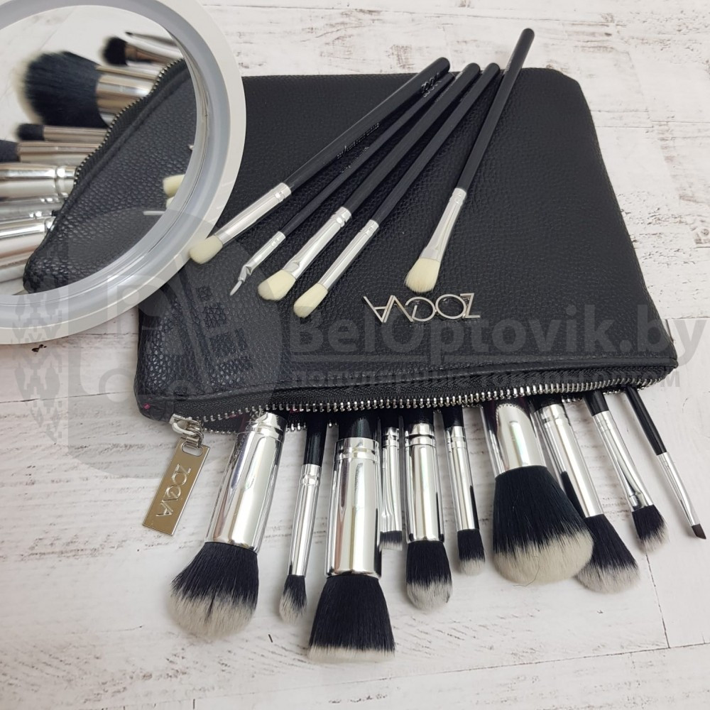Профессиональный набор кистей Zoeva Black (кисти для макияжа 15 шт. клатч) - фото 8 - id-p93844990