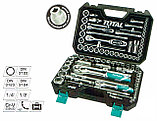 Набор инструментов  ключей, головок торцевых 1/2 и 1/4" (44 предмета)  TOTAL THT421441, фото 2