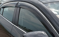 Дефлекторы боковых окон для Skoda Superb универсал 2008+ с хром молдингом