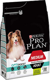 PRO PLAN, для собак средних пород с чувствительным пищеварением, ягненок 3кг