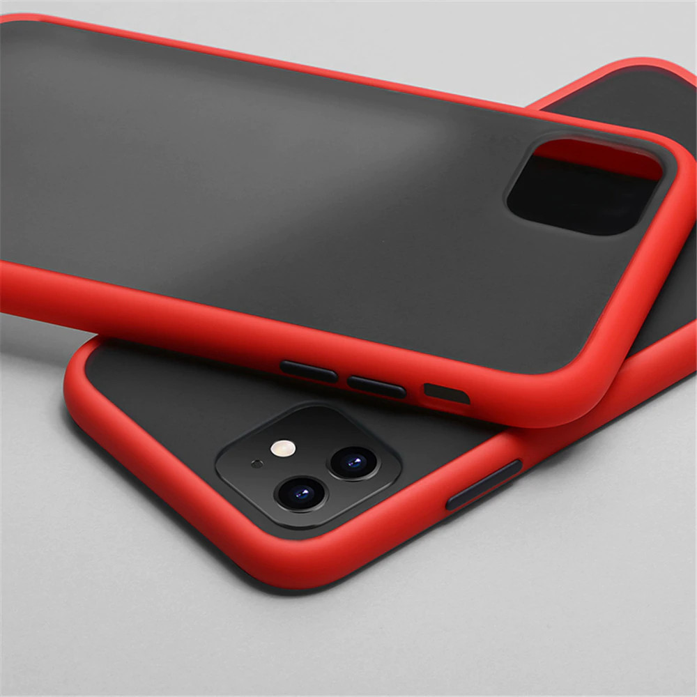 Чехол-накладка New Series для Apple Iphone X / Xs (силикон+пластик) серый с красными кнопками - фото 4 - id-p132590171