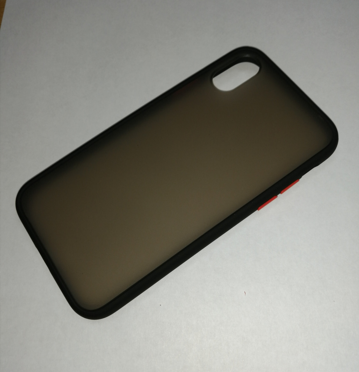 Чехол-накладка New Series для Apple Iphone X / Xs (силикон+пластик) серый с красными кнопками - фото 2 - id-p132590171