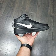 Кроссовки Nike Air Force 1 Mid Black White, фото 5