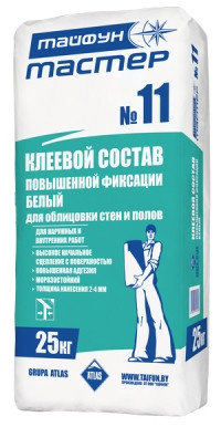 Клей для плитки Тайфун Мастер № 11 белый 25 кг., фото 2