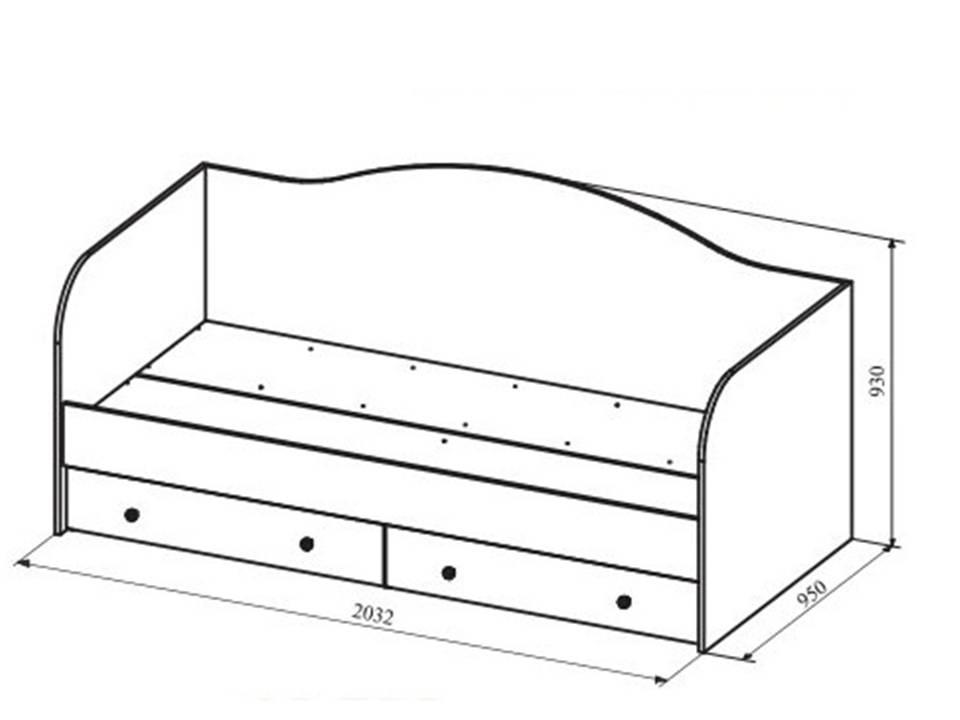 Кровать с ящиками Ki-ki ДКД 2000.1 - фото 2 - id-p132623217