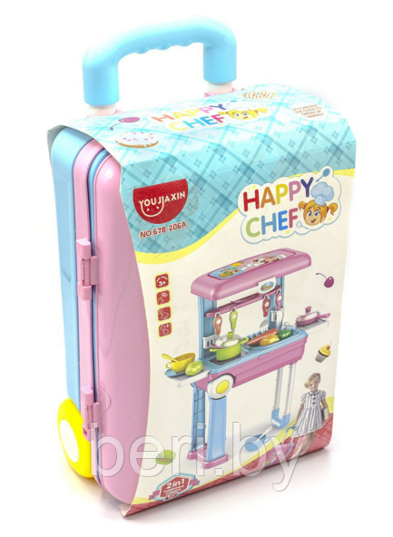 678-206A Кухня детская "Счастливый повар" в чемоданчике, игровой набор, свет, звук - фото 3 - id-p132591785