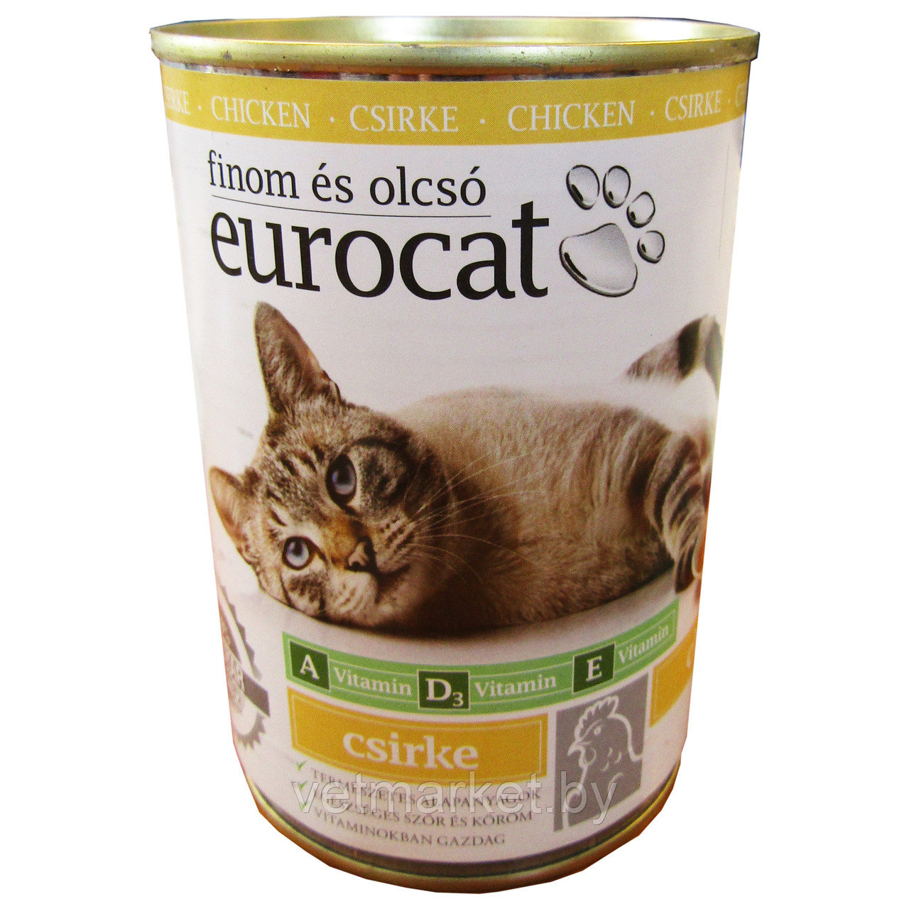 Eurocat консервы для кошек с курицей 415 г.