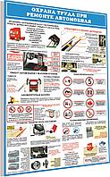 ПЛАКАТ 45 Охрана труда при ремонте автомобиля  р-р 40*57 см на ПВХ