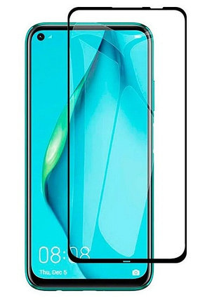 Защитное стекло для Huawei P40 Lite с полной проклейкой (Full Screen), черное, фото 2