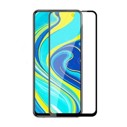 Защитное стекло для Xiaomi Redmi Note 9 с полной проклейкой (Full Screen), черное, фото 2