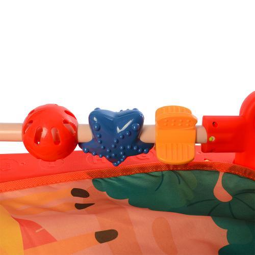 Развивающий музыкальный коврик с дугой, погремушками и пианино оранжевый HE0630 - фото 4 - id-p132653032