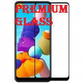 Защитное стекло для Samsung Galaxy A21s (Premium Glass) с полной проклейкой (Full Screen), черное, фото 2