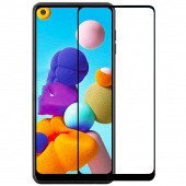 Защитное стекло для Samsung Galaxy A21s с полной проклейкой (Full Screen), черное