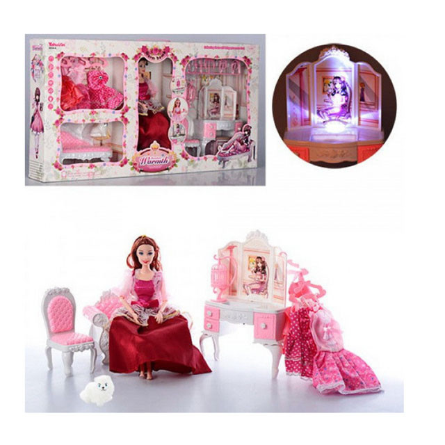 Кукла с питомцем и набором мебели Гостиная (свет, звук) 6954-A - фото 1 - id-p132660353