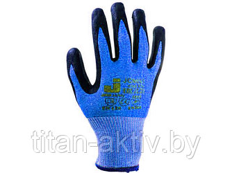 Перчатки с защитой от порезов 5 кл., р-р 10/XL, (нитрил. покрыт.) синие, JetaSafety (перчатки стекол