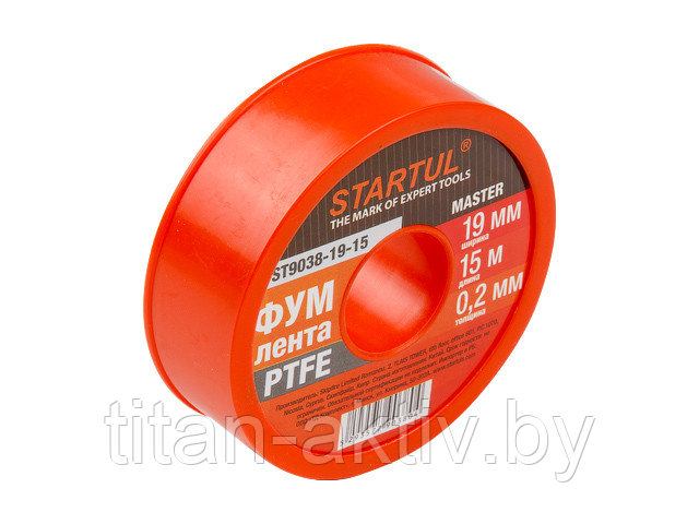 Фум-лента PTFE 19ммх15м STARTUL MASTER (ST9038-19-15) (толщина 0,2мм)