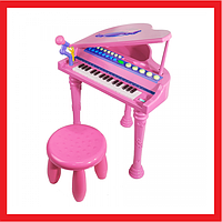3205A Детский синтезатор пианино со стульчиком и микрофоном, USB шнур
