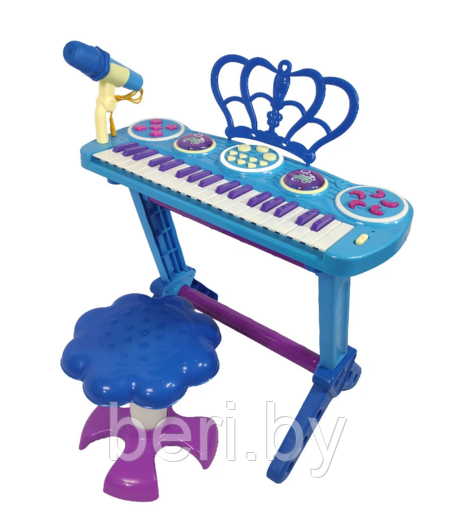 3708 Пианино детское со стулом, дeтский cинтезaтоp с микрофоном, 37 клавиш, 2 цвета - фото 2 - id-p132683015