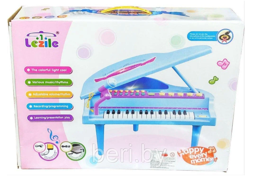 3205 Пианино детское, синтезатор с микрофоном 32 клавиши, USB, микрофон, детское пианино на ножках