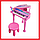 3205A Детский синтезатор пианино со стульчиком и микрофоном, USB шнур, фото 2