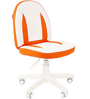 Кресло Chairman Kids 122, экопремиум белый/оранжевый, фото 1