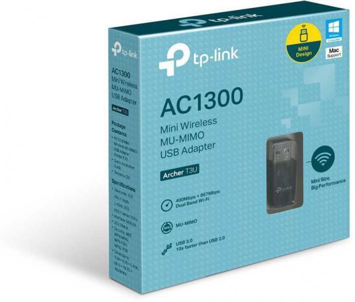 Сетевой адаптер WiFi WiFi TP-LINK Archer T3U USB 3.0 - фото 2 - id-p132659982
