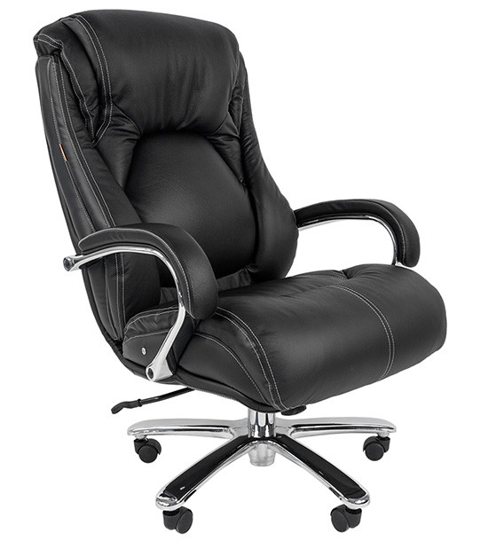 Кресло офисное Chairman 402, кожа черная