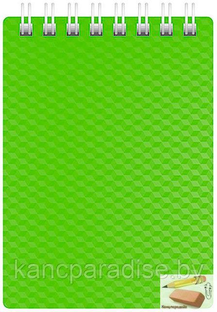 Блокнот Hatber Diamond Neon А5, 80 листов, на спирали сверху, зеленый
