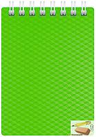 Блокнот Hatber Diamond Neon А5, 80 листов, на спирали сверху, зеленый