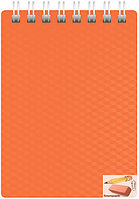 Блокнот Hatber Diamond Neon А5, 80 листов, на спирали сверху, оранжевый