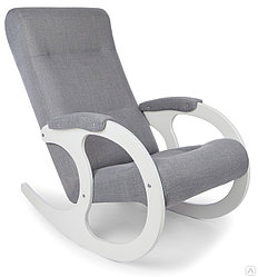Кресло-качалка Бастион 3 (серое Мемори 15) Белые ножки
