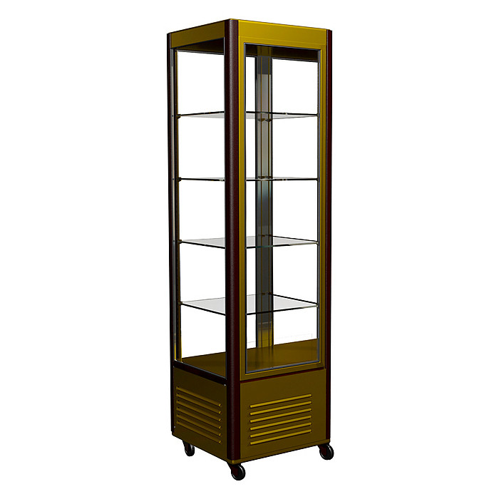 Шкаф холодильный Carboma LATIUM D4 VM 400-1 (R400C Люкс коричнево-золотой, 1/2, INOX)