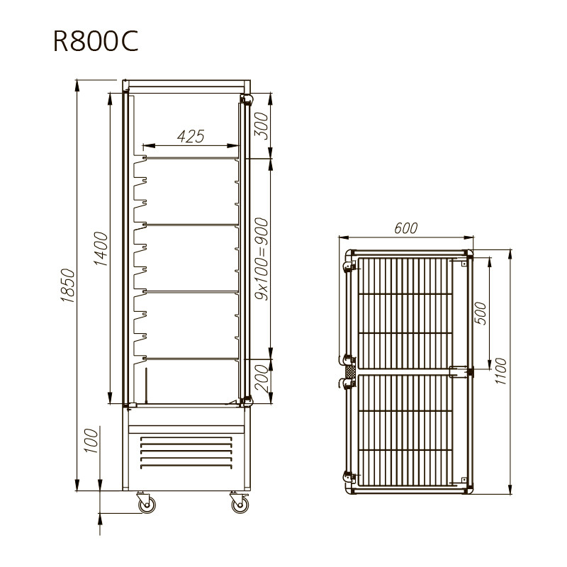 Шкаф холодильный Carboma LATIUM D4 VM 800-1 (R800C Люкс коричнево-золотой, 1/2, INOX) - фото 2 - id-p65030040