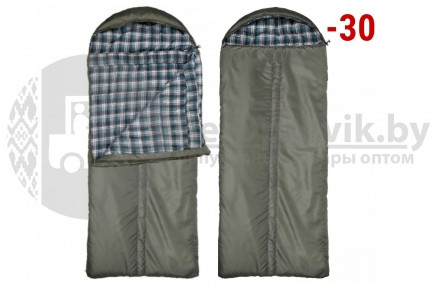 Спальный мешок с капюшоном Yagnob Marko Polo -30, левосторонний, HOLLOW FIBER, фланель (240х180) РБ