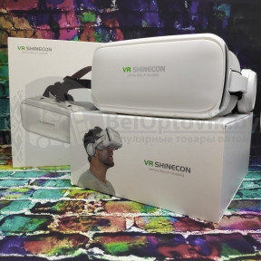 Очки виртуальной реальности 3 D VR Shinecon 6.0 с наушниками Белые