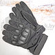 Кевларовые перчатки тактические полнопалые Oakley (Окли) прорезиненный кастет Черный цвет, фото 5