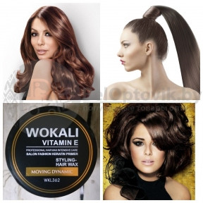 Гель-воск для укладки волос профессиональный Stayling-Hair Wax WOKALI Vitamin E, 150g Нормальной фиксации