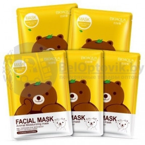 Тканевая маска для лица Bioaqua Facial Mask Animal Moisturizing для увлажнения кожи, 30 гр. С экстрактом