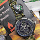 Тактические часы с браслетом из паракорда XINHAO  05, QUARTZ коричневый циферблат, песочный браслет, хронограф, фото 8
