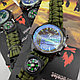 Тактические часы с браслетом из паракорда XINHAO  04, QUARTZ 002 коричневый циферблат, зеленый браслет, фото 5