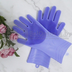 Многофункциональные силиконовые перчатки Magic Brush Фиолетовые