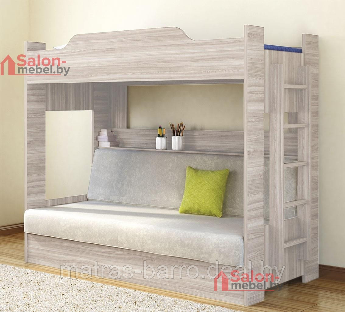 Двухъярусная кровать-чердак с диваном. Выбор цвета ДСП и чехла - фото 4 - id-p132755324
