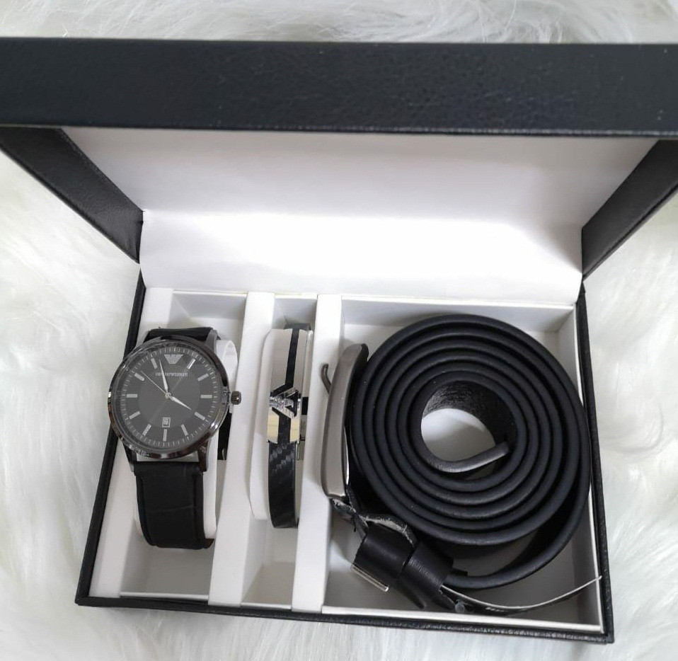 Мужской подарочный набор часы, браслет и ремень - фото 4 - id-p103503720