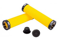 Грипсы Green Cycle GC-G211 130mm желтый с двумя черными замками (4557)