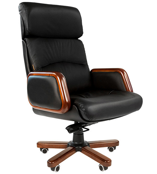 Кресло офисное Chairman   417,    кожа черная
