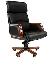 Кресло офисное Chairman   417,    кожа черная, фото 1