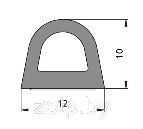 Уплотнитель тип D 12х10 мм ЧЕРНЫЙ (бухта 50 м) - фото 3 - id-p132897270