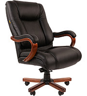 Кресло офисное Chairman 503, кожа, черн.